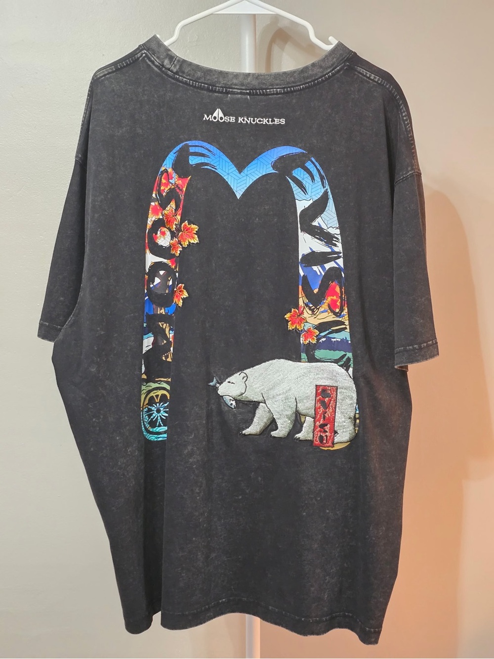 Rare EVISU x Moose Knuckles Limited Edition Polar Bear Tee Black NWT XL